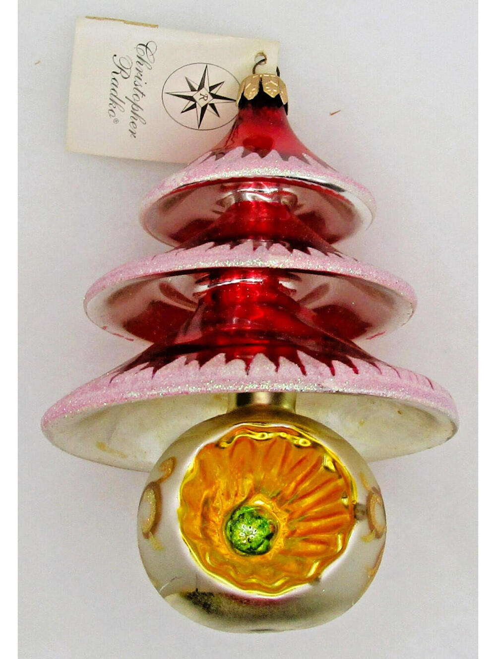 Christopher Radko 1999 Red Elegant Evergreen Ornament 99-413-0
